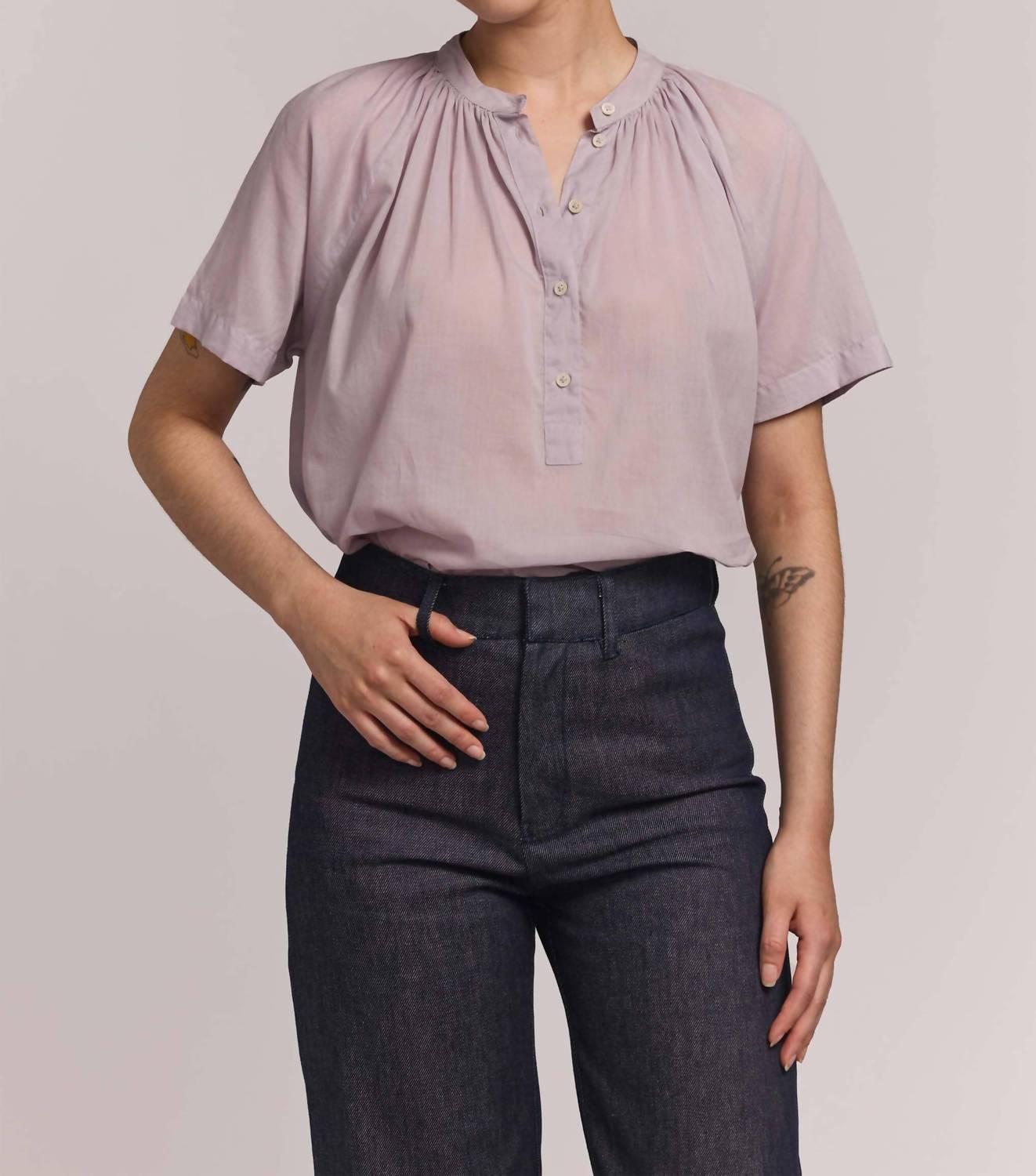 M.PATMOS Perry Button Down Shirt in lavender - women's shirt