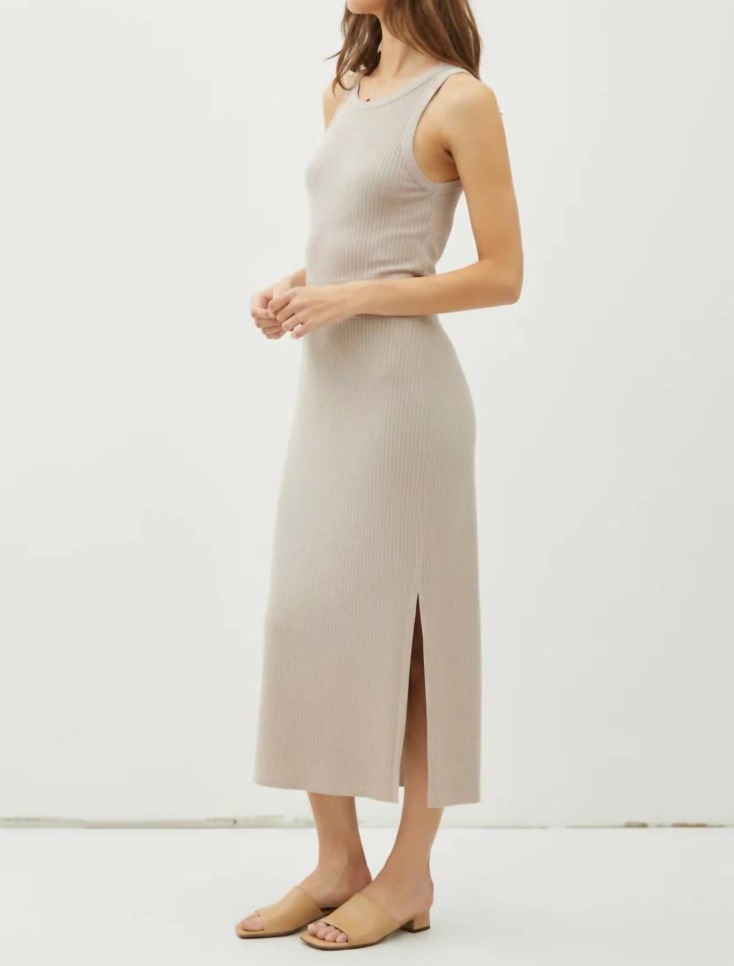 Be Cool - Ribbed Knit Sleeveless Tank Midi Dress