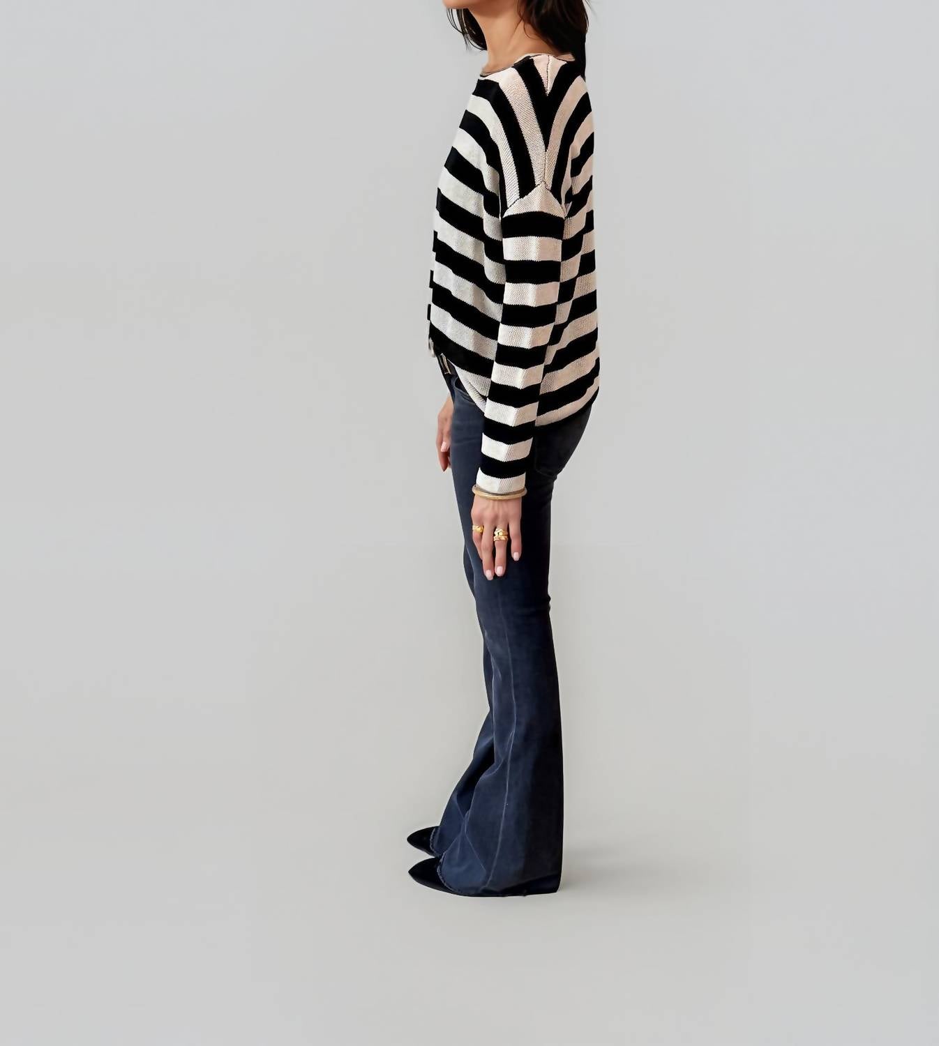 Malibu Road - Coastal Luxe Stripe Knit Sweater