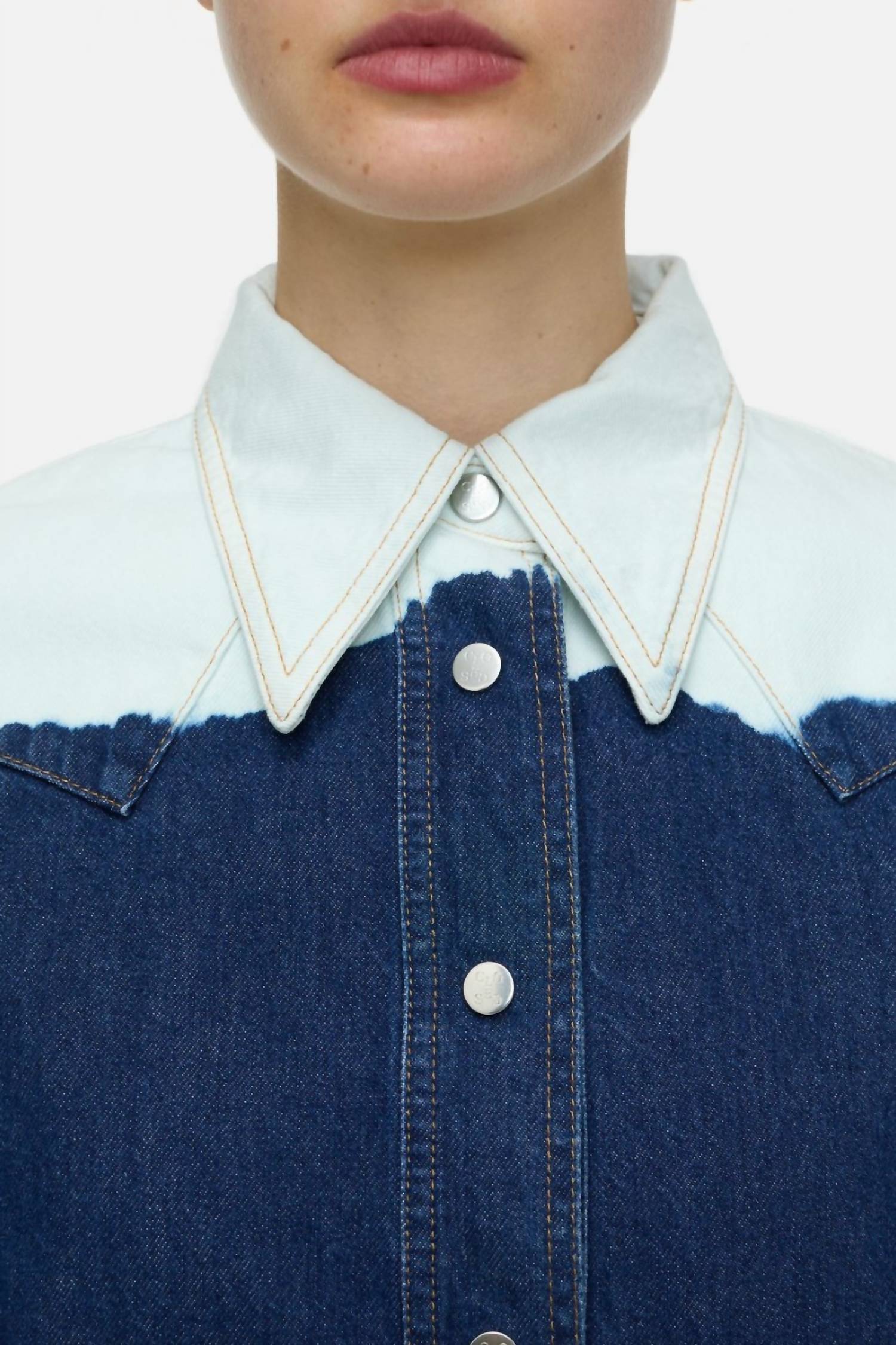 Closed - Denim Western Bleached Button Down Shirt