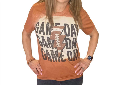 Serendipity Tees - Bleached Football Gameday Tee
