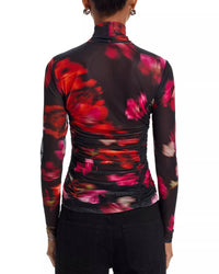 Steve Madden - Taylore Printed Mesh Mock Neck Top
