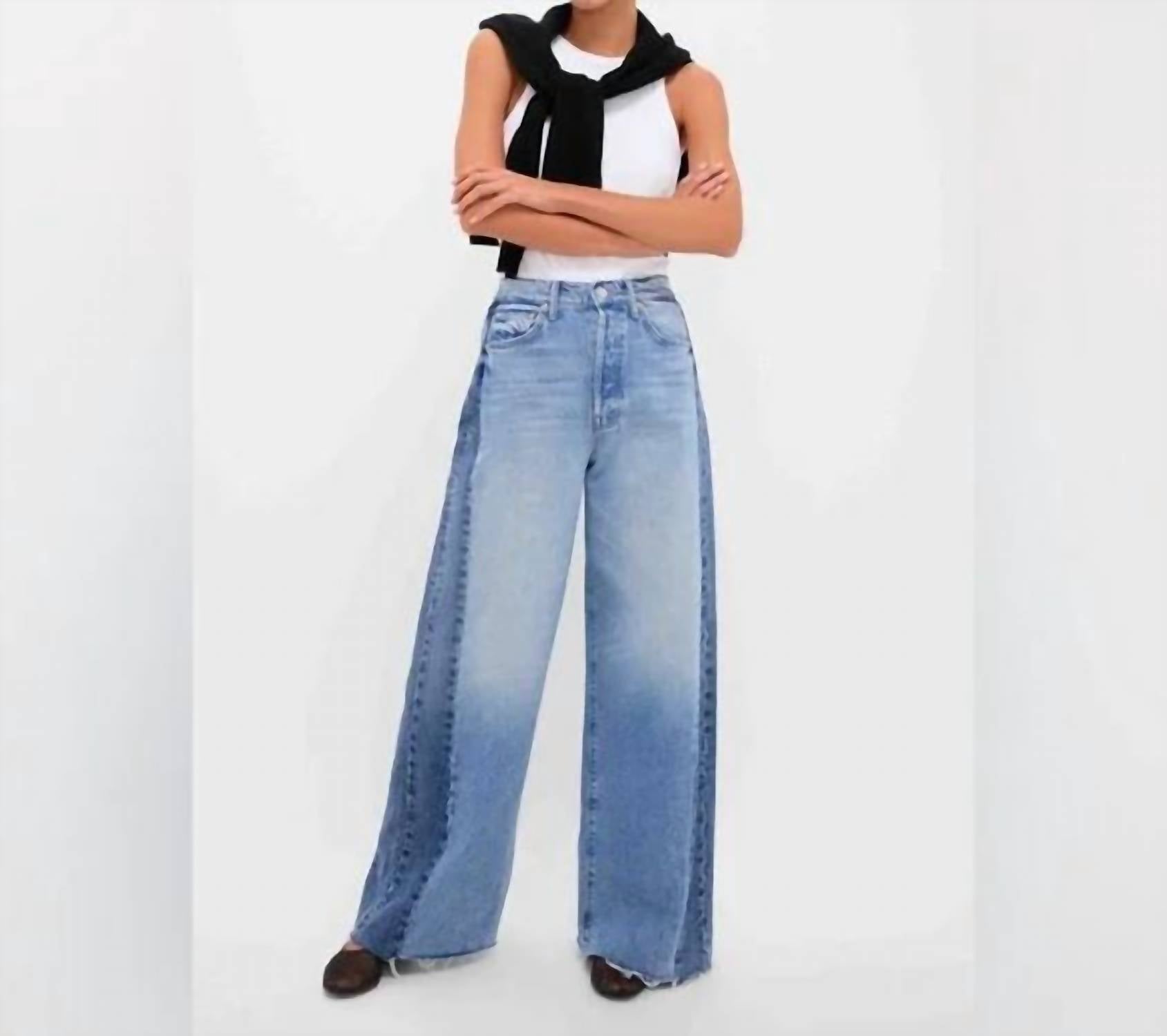 Mother - Pipe Dream Button Sneak Fray Jeans