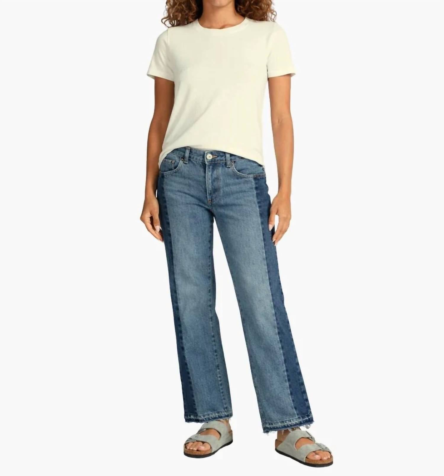 Askk Ny - Two Tone Low Rise Straight Denim Pants