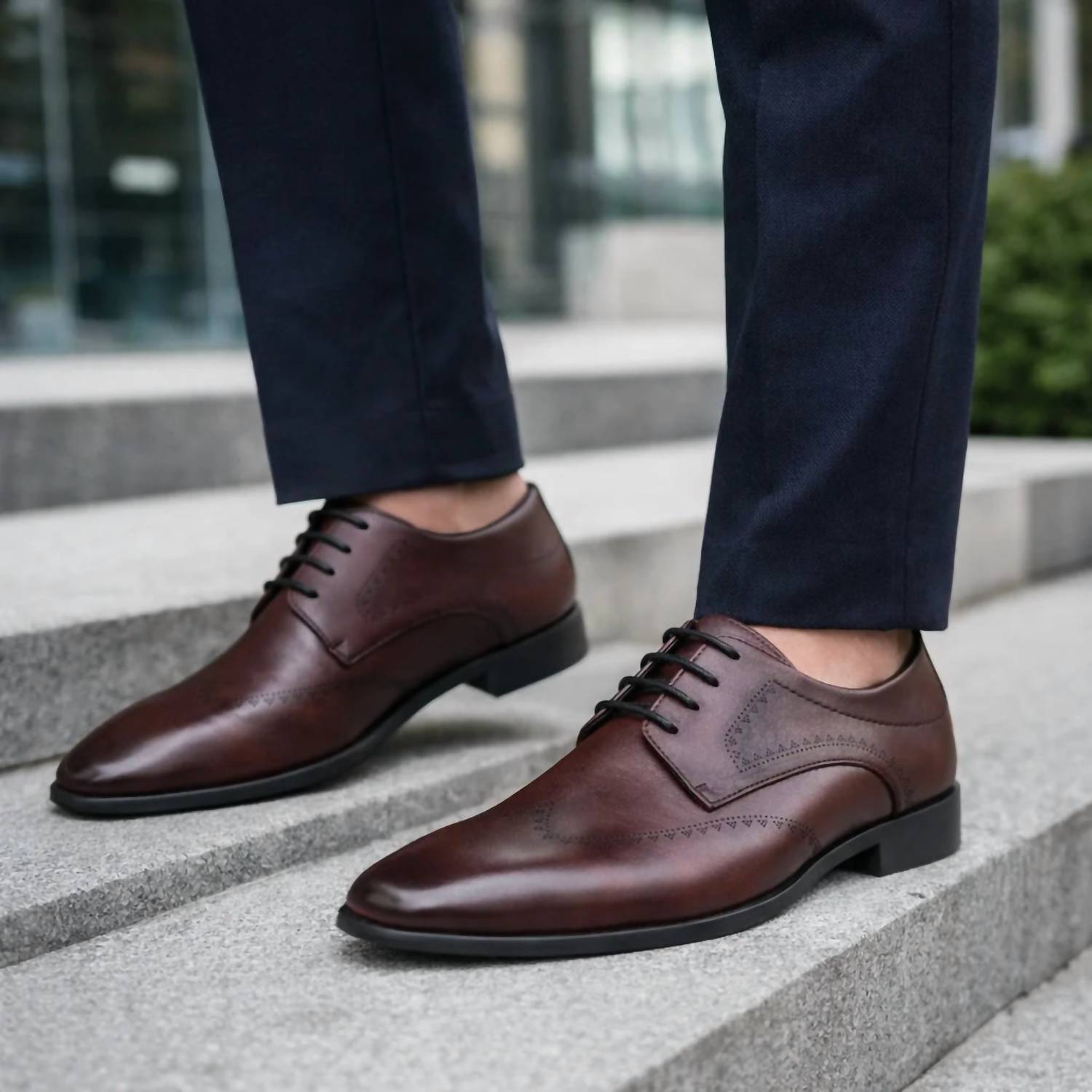 Amali Men's Rui Oxford Shoes in burgundy - men's shoe - view 6