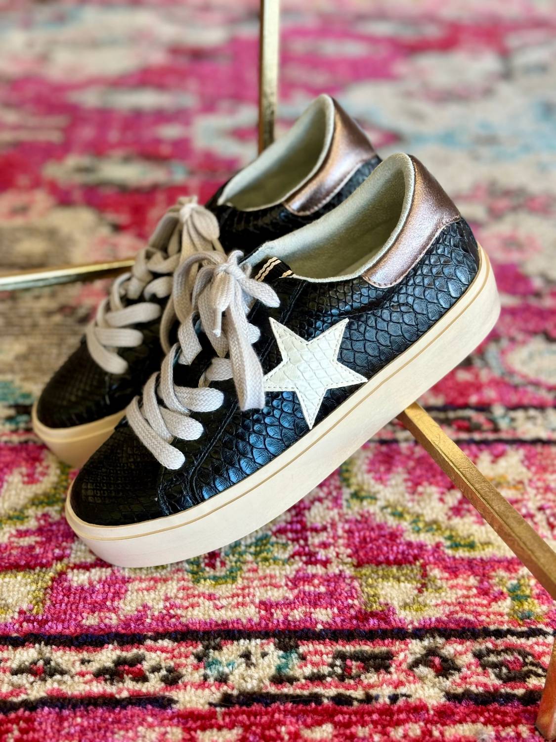 SHU SHOP Women's Reba Snake Sneakers in black - women's sneaker