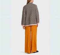 Marc Cain Pattern Mix Rethink Together Cardigan in black tan - women's cardigan - detail view