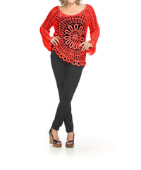 Papillon - Floral Crochet Angle Hem Top