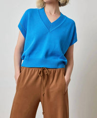 Lilla P V-Neck Sweater in dutch blue - women's sweater