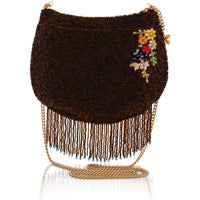Mary Frances - Women's Peace And Light Beaded Peace Sign Crossbody Bag