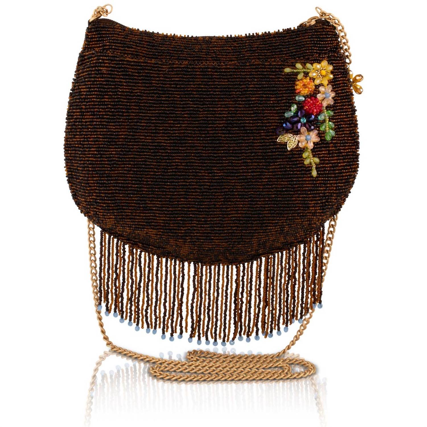 Mary Frances - Women's Peace And Light Beaded Peace Sign Crossbody Bag