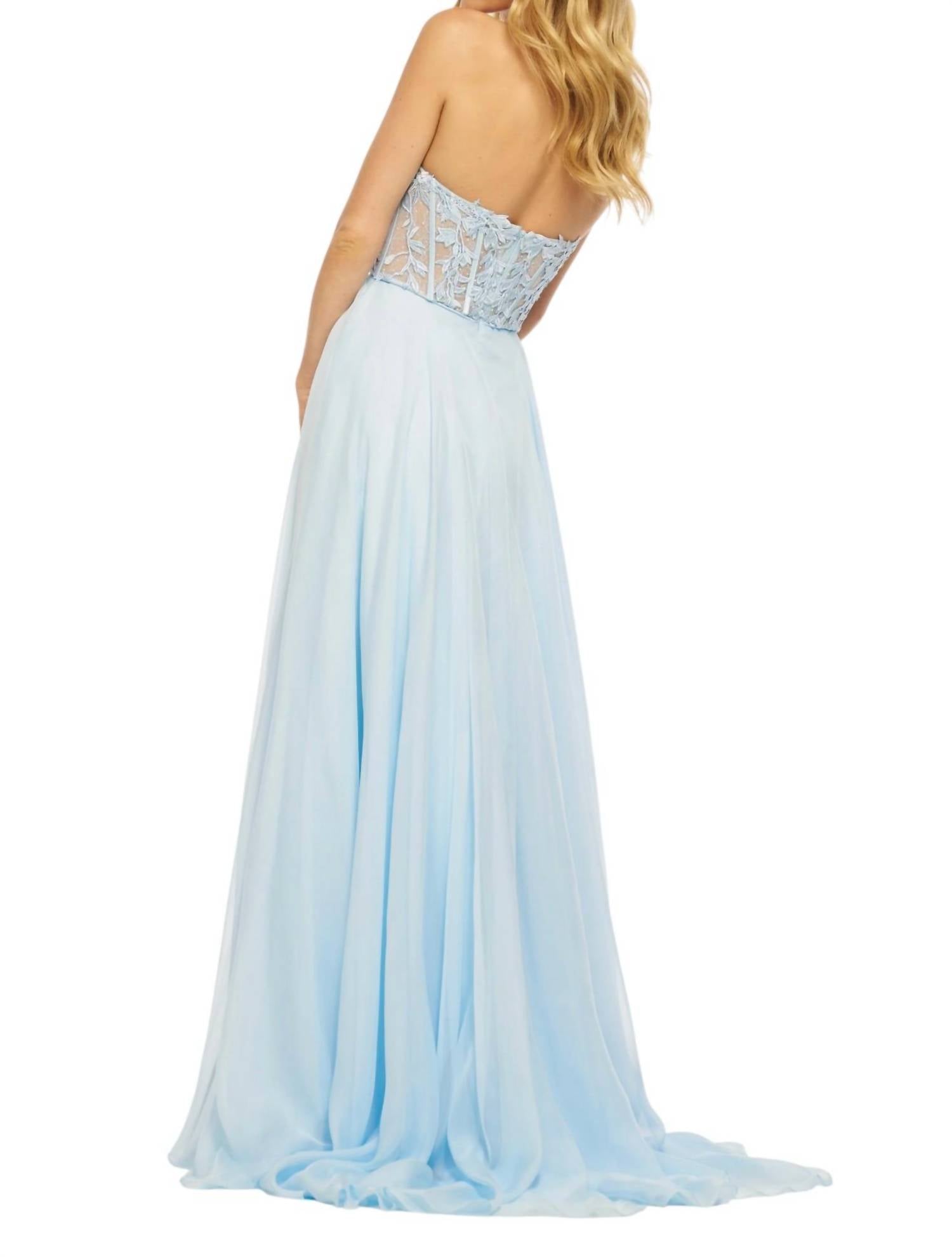 Sherri Hill - Strapless Delicate Floral Prom Dress