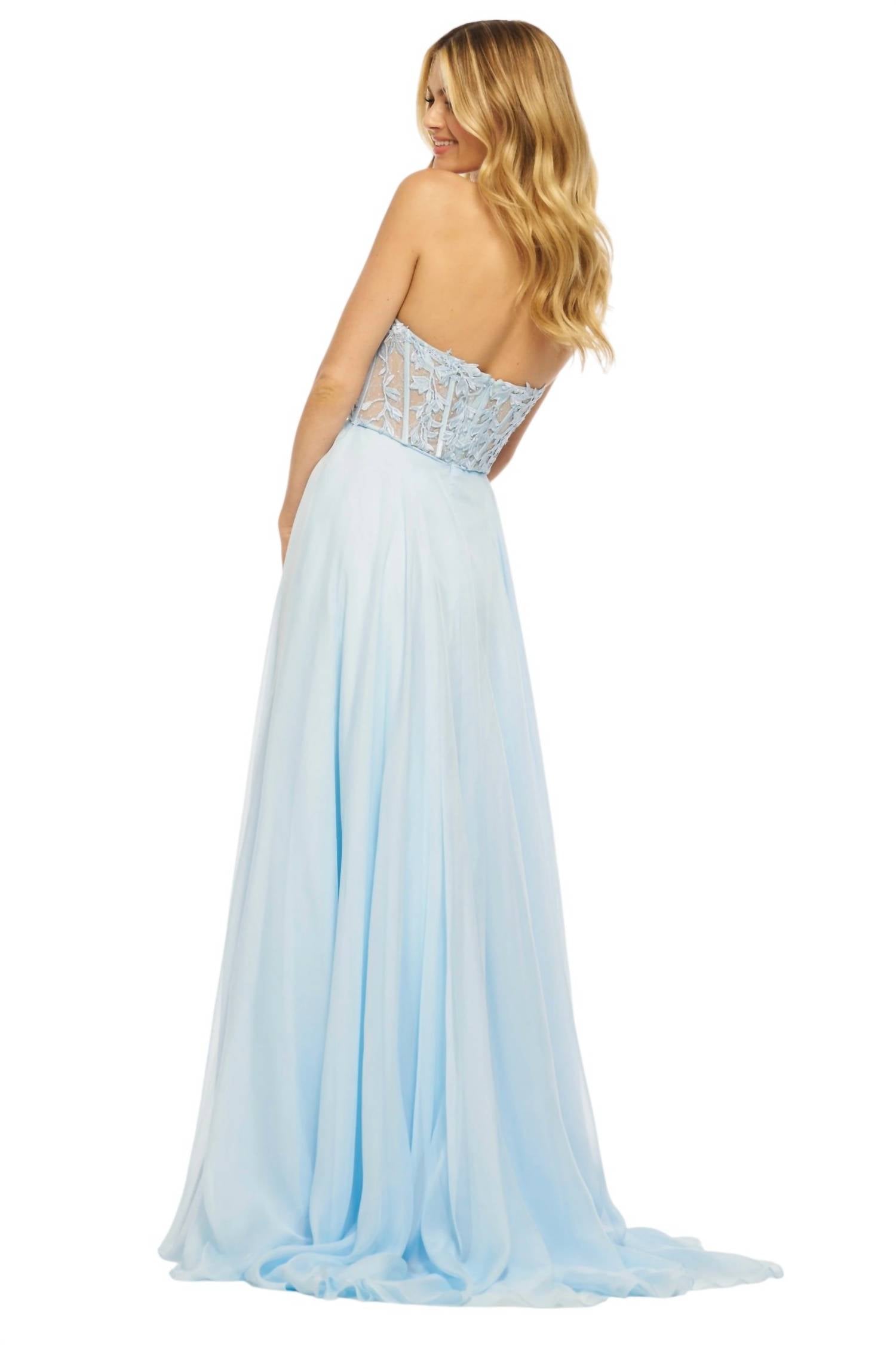 Sherri Hill - Strapless Delicate Floral Prom Dress