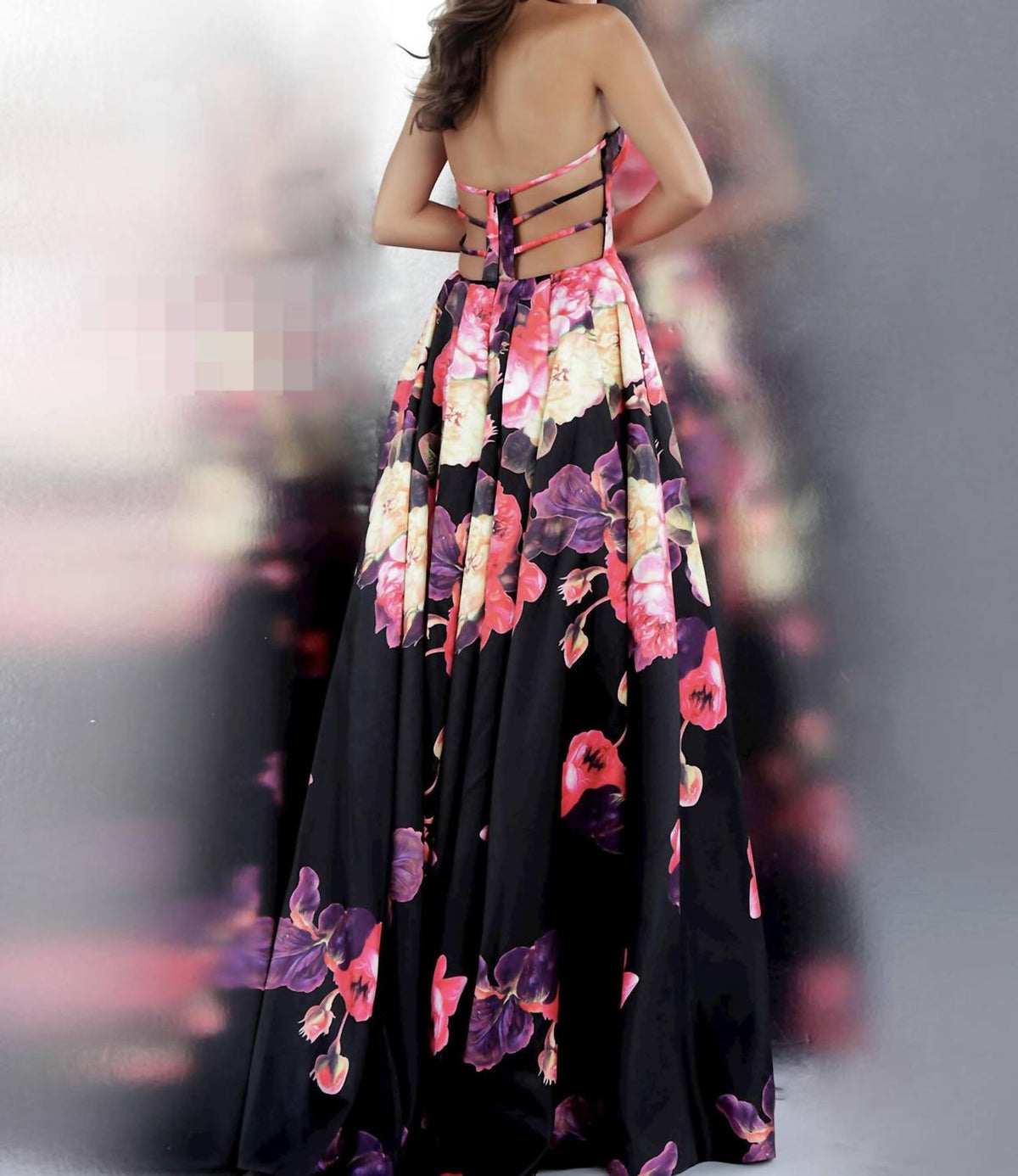 Jovani - Plunging Neck A-line Prom Dress