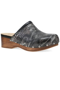 dansko Women's Andie Wood Clogs in grey snake - women's shoe
