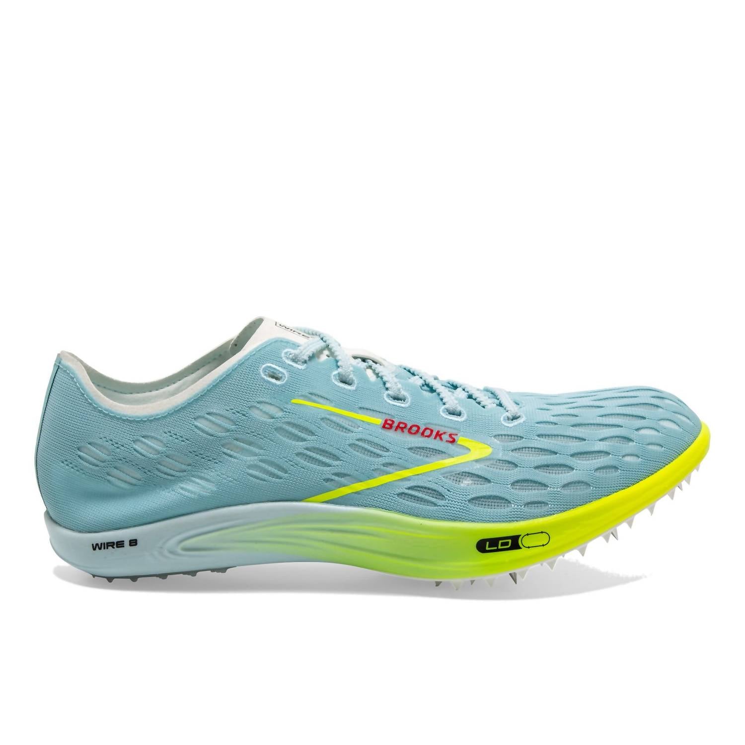 BROOKS Unisex Wire 8 Long Distance Spike Shoes in blue glow nightlife red - women's shoe