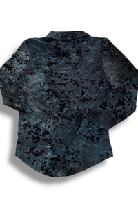 PAPARAZZI Women's Velvet Flocked Ruched Blouse in black - women's shirt - view 4