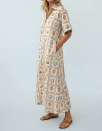 Ivy Coast Maren Midi Dress in coastal stories - women's dress - alternate view