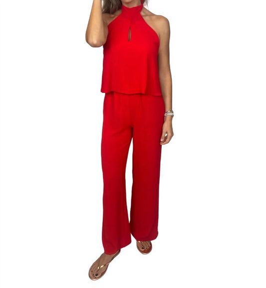 Kld. Signature - Teardrop Keyhole Halter Jumpsuit