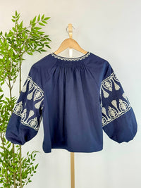 Pinch - Midnight Heirloom Embroidered Blouse