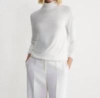 Lafayette 148 - Petite Responsible Matte Crepe Turtleneck Sweater