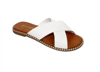 Bonnibel Women's Jolene Criss Cross Sandals in white - women's sandal - detail view