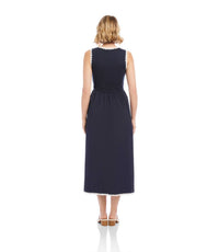 Karen Kane - Sleeveless Edge Stitch Contrast Midi Dress