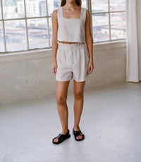A.Ren - Christal Linen Squareneck Top