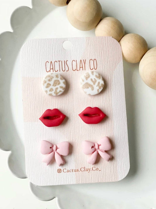 Cactus Clay Co. - Women's Kiss Me Pretty Earring Set