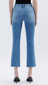 Flying Monkey - High Riseraw Slant Hem Slim Straight Jeans