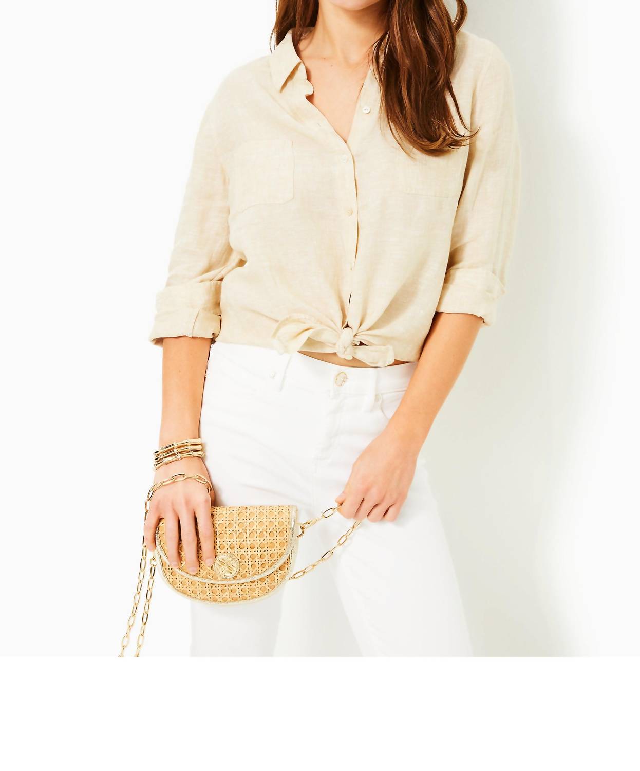 Lilly Pulitzer - Sea View Linen Button Down Top
