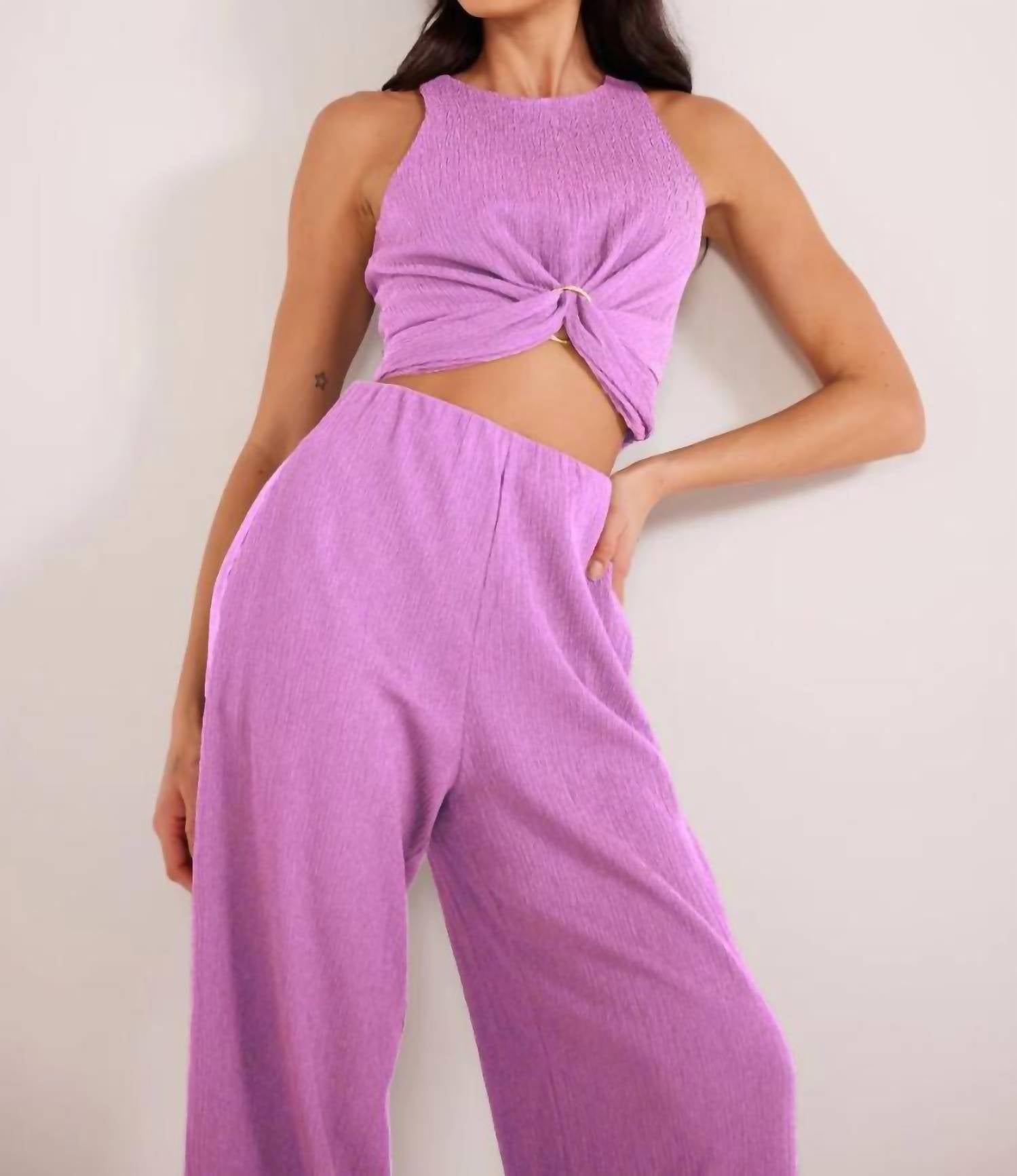 Minkpink - Unity Ring Textured Tank and Pant Set