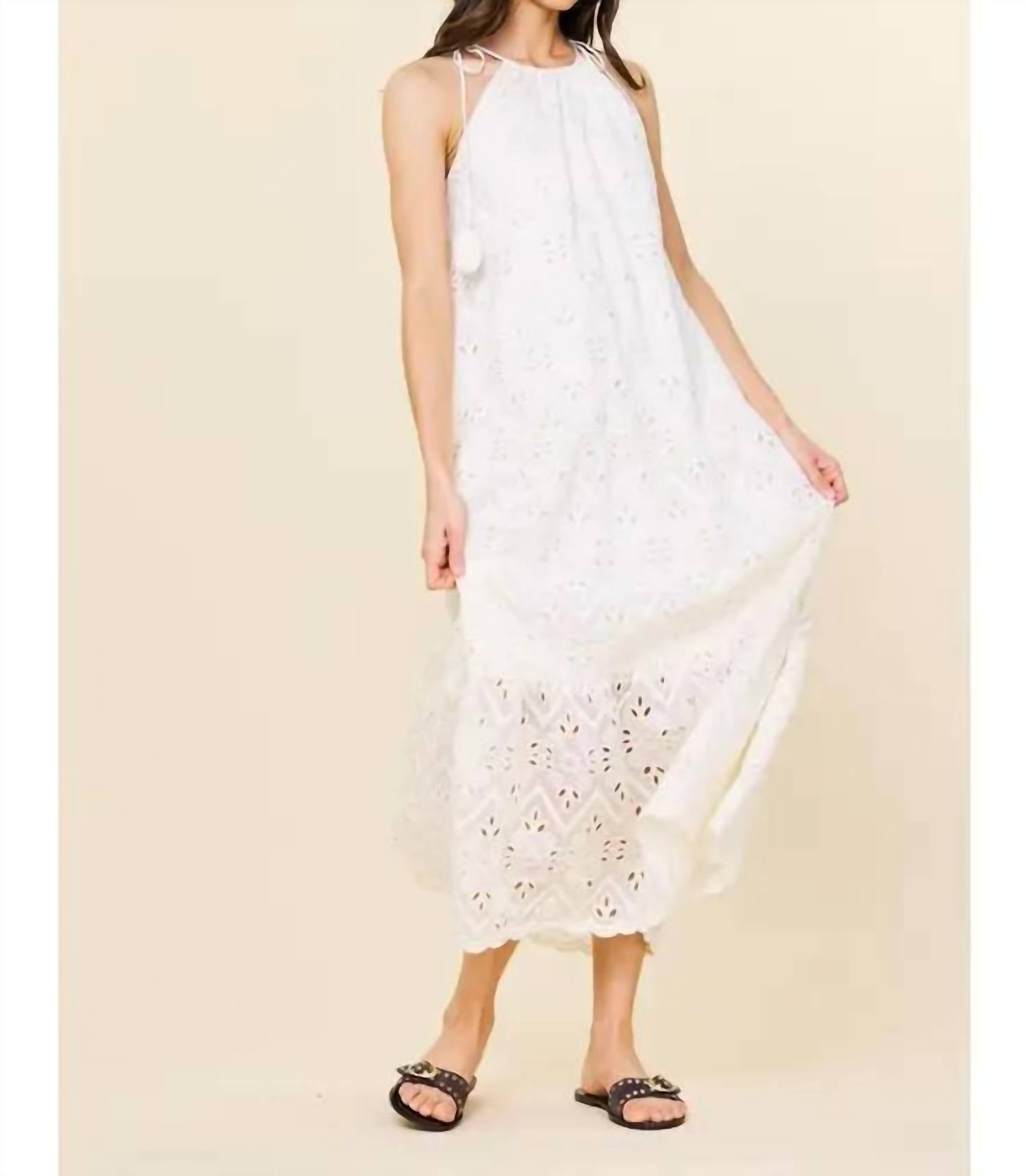 Skies Are Blue - Eyelet Tiered Maxi Dress