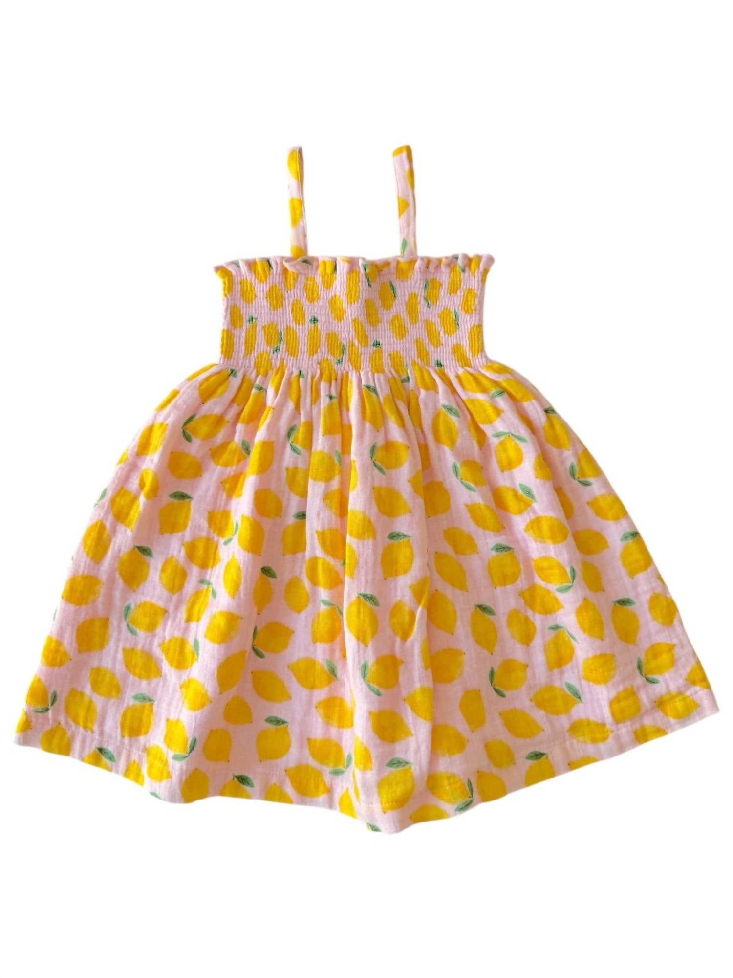 SIIX Collection Girl's Lemon Sorbet Smocked Tube Dress in light pink - kids' dress