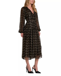 Elan - Geometric Print Long Sleeve Dress