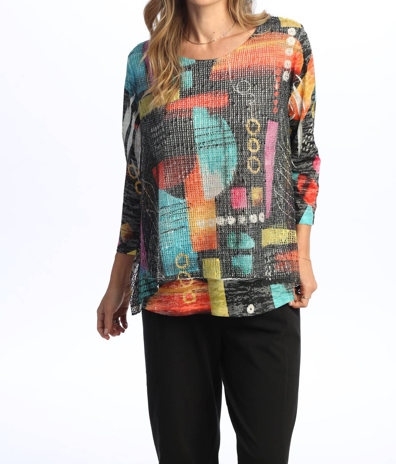 Jess & Jane - Geneva Boucle Mesh Top
