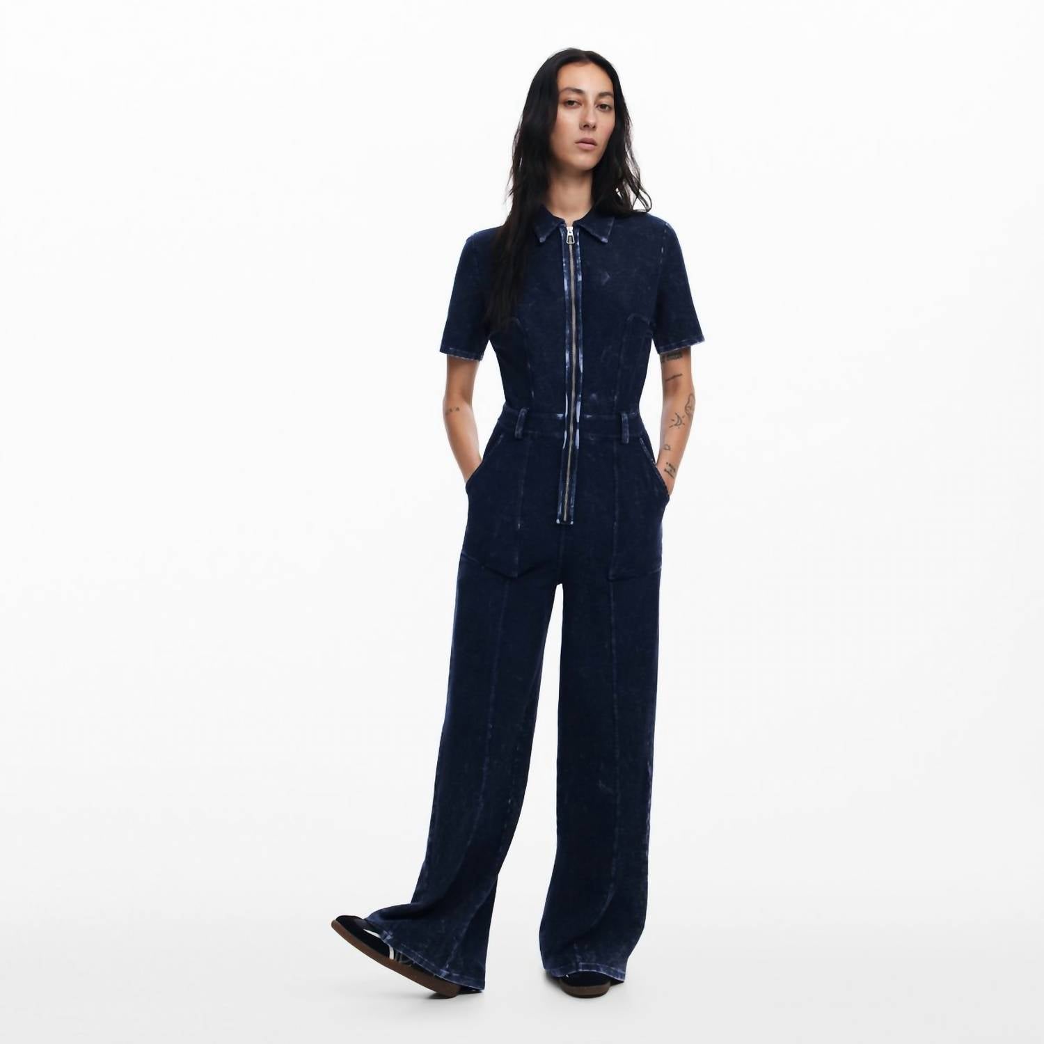Desigual - Washed-effect Denim Jumpsuit