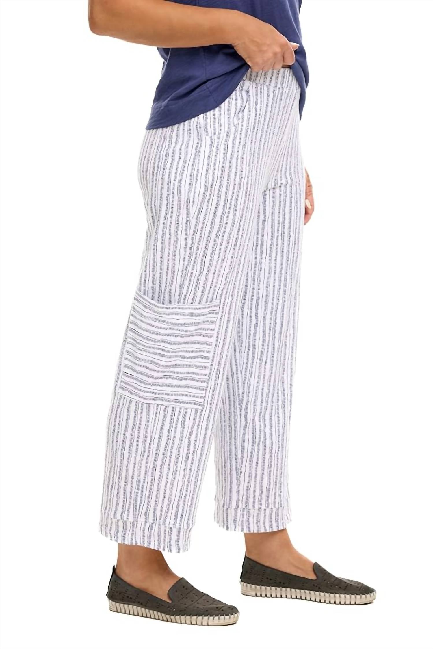 Escape By Habitat - Bali Stripe Cotton Flood Pants