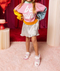 Queen Of Sparkles - Kids Colorblock Be Mine Sweater