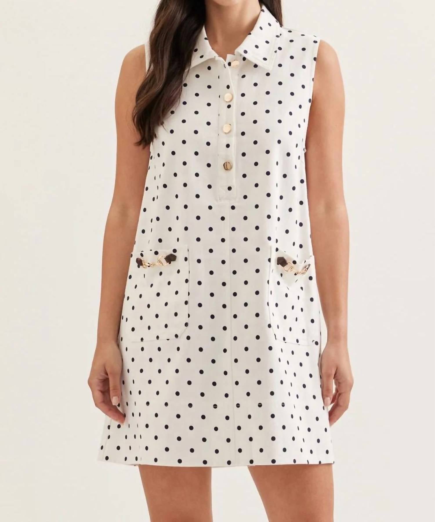 Entro - Polka Dot Horsebit Mini Dress