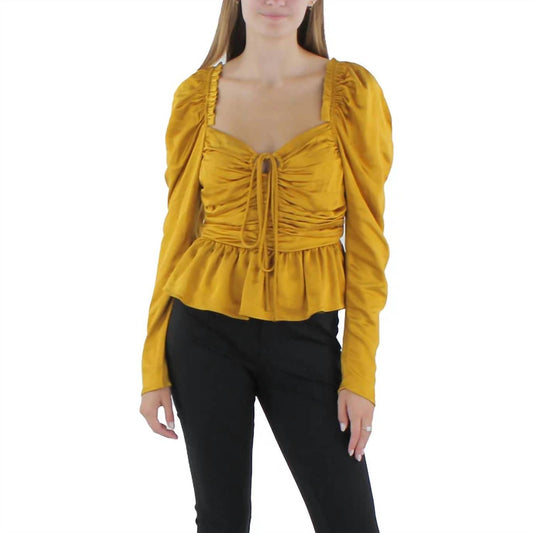 Aqua - Tie Neck Gathered Off The Shoulder Top