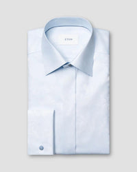 Eton Floral Jacquard Long Sleeve Shirt in blue - men's shirt - view 4