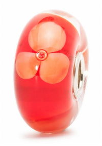 Trollbeads Women's Glass Bead Charm in peach flower - women's jewelry