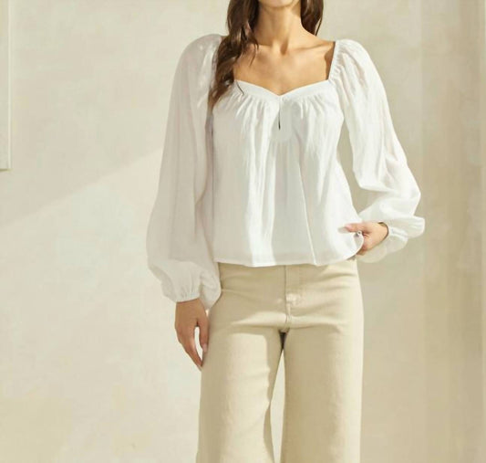 Abel Fragrance - Heart Neck Woven Top
