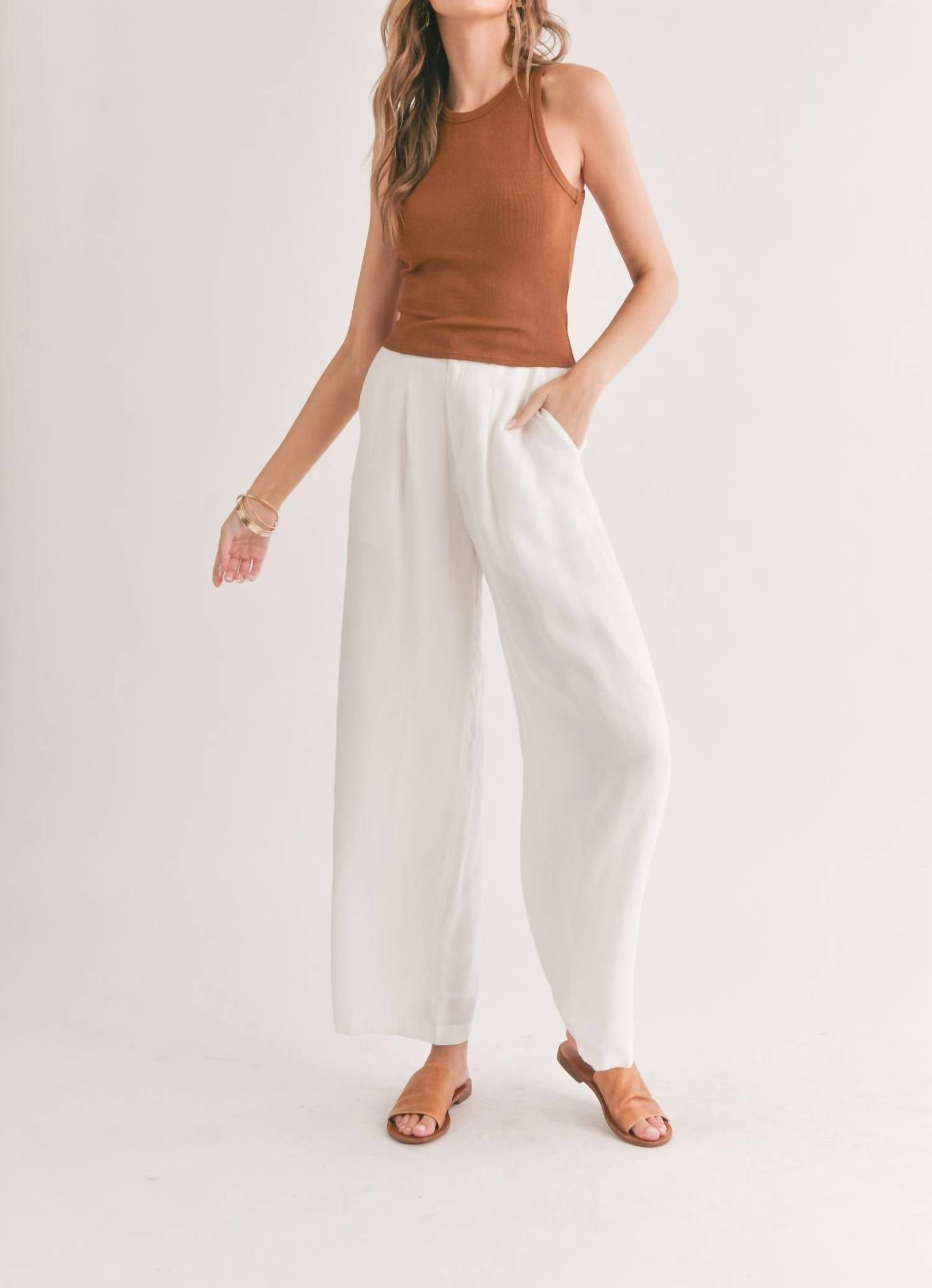 Sadie & Sage - Marshmallow Racerback Crop Tank