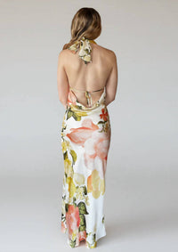 Kld. Signature - Floral Print Halter Maxi Dress