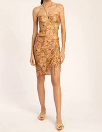 SEASHELL FRILLED MIDI DRESS