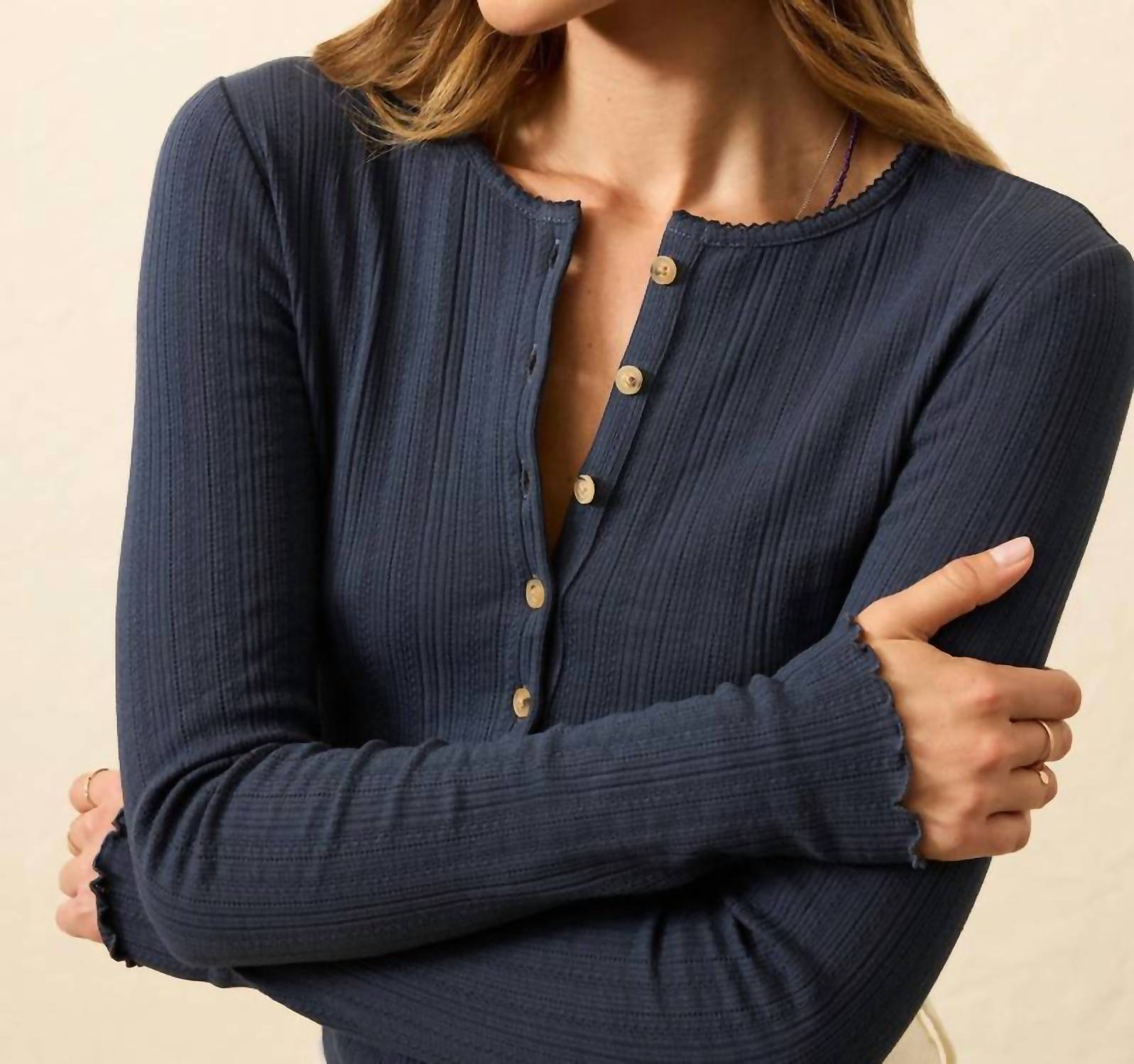 Faherty - Paradise Pointelle Henley Tee