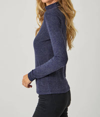 Mystree - Knit Mock Neck Long Sleeve Top