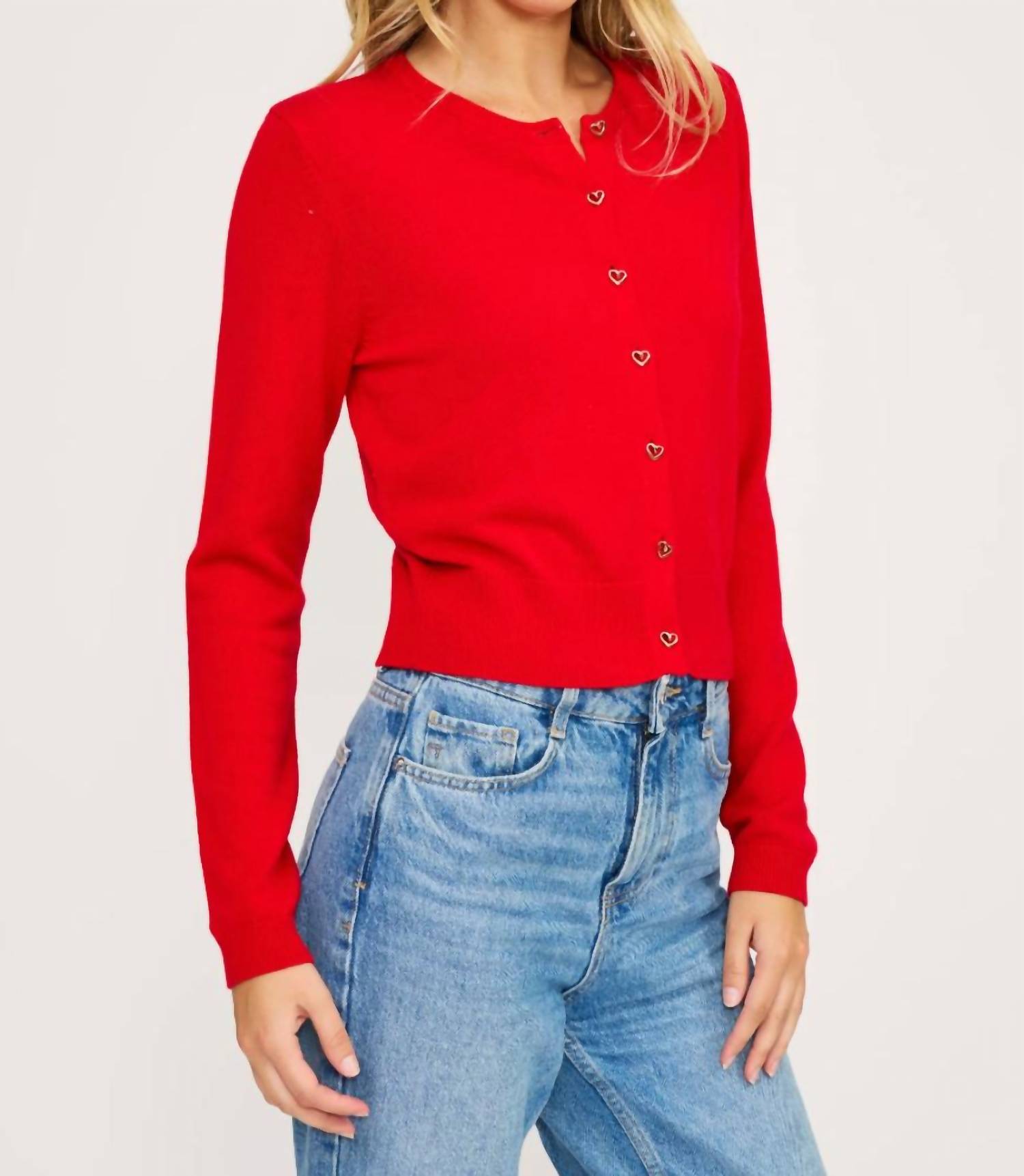 Lucy Paris - Celeste Heart Button Cardigan